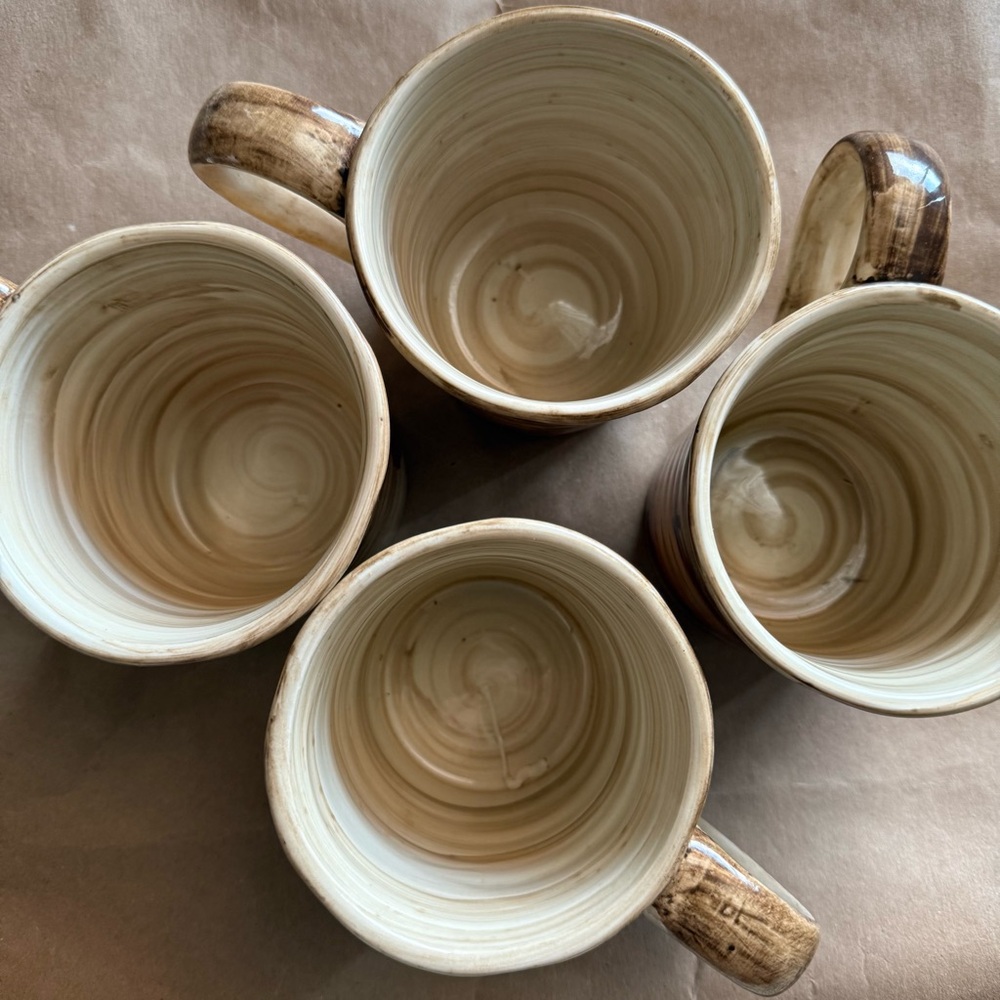 Hand-Painted Fruit Ceramic Mugs - Set of 4 - Picture 2 of 2